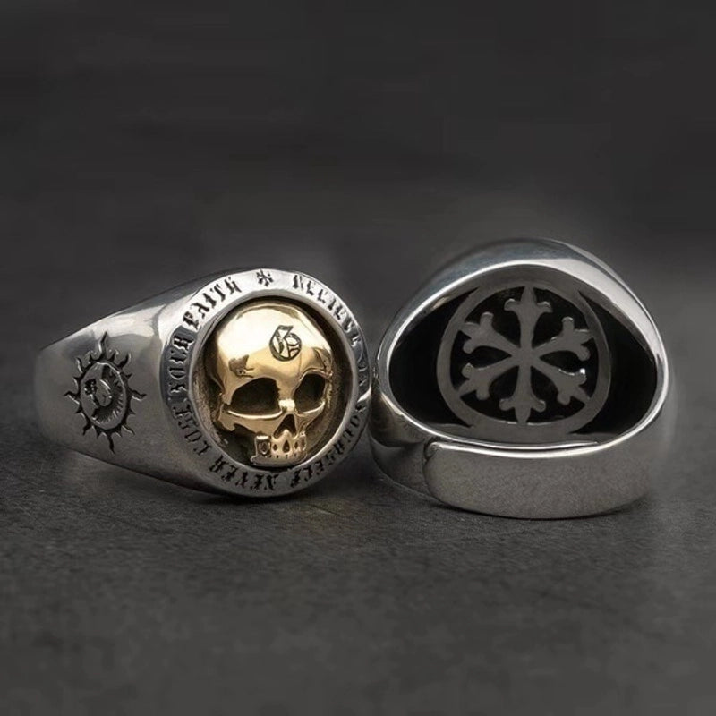 Rock Punk Skull Alloy Plating Halloween Men's Rings