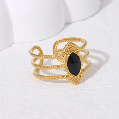 Open Ring Ellipse Geometric Stainless Steel Electroplating Rings