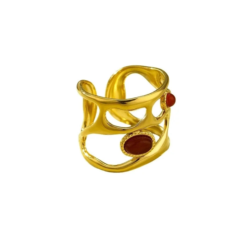 Lady Geometric 304 Stainless Steel Plating Open Rings