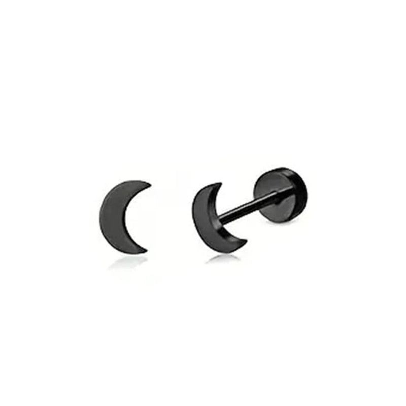 1 Pair Minimalist Pentagram Animal Moon 304 Stainless Steel 18K Gold Plated Ear Studs