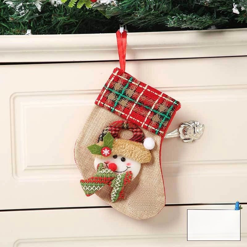 Christmas Decorations Santa Socks Claus Gift Bag Party Layout Snowman Elk Children Gift Socks Pendant