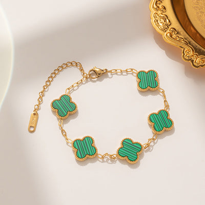 Moderate Luxury Letter Number Flower Stainless Steel 18K Gold Plated Necklaces
