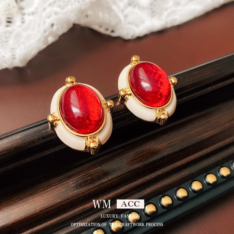 2 Pieces Mid-century Modern Round Geometric Copper Electroplating Earrings