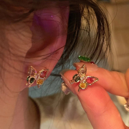 1 Pair Casual Minimalist Round Heart Shape Plating Inlay Copper Zircon Earrings