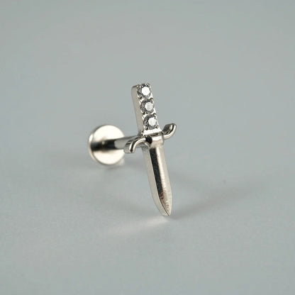 1 Piece Lip Rings Casual Vacation Tropical Cross G23 Titanium Alloy Plating Zircon 18K Gold Plated Lip Rings Ear Cartilage Rings & Studs