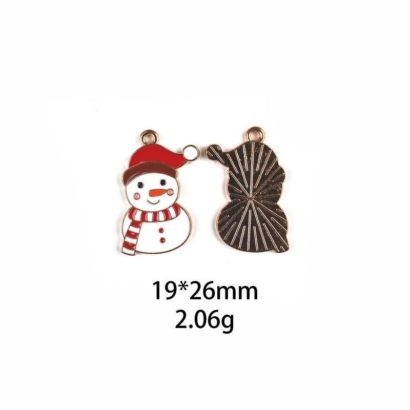 10 PCS/Package Zinc Alloy Christmas Hat Christmas Tree Santa Claus Pendant Jewelry Accessories