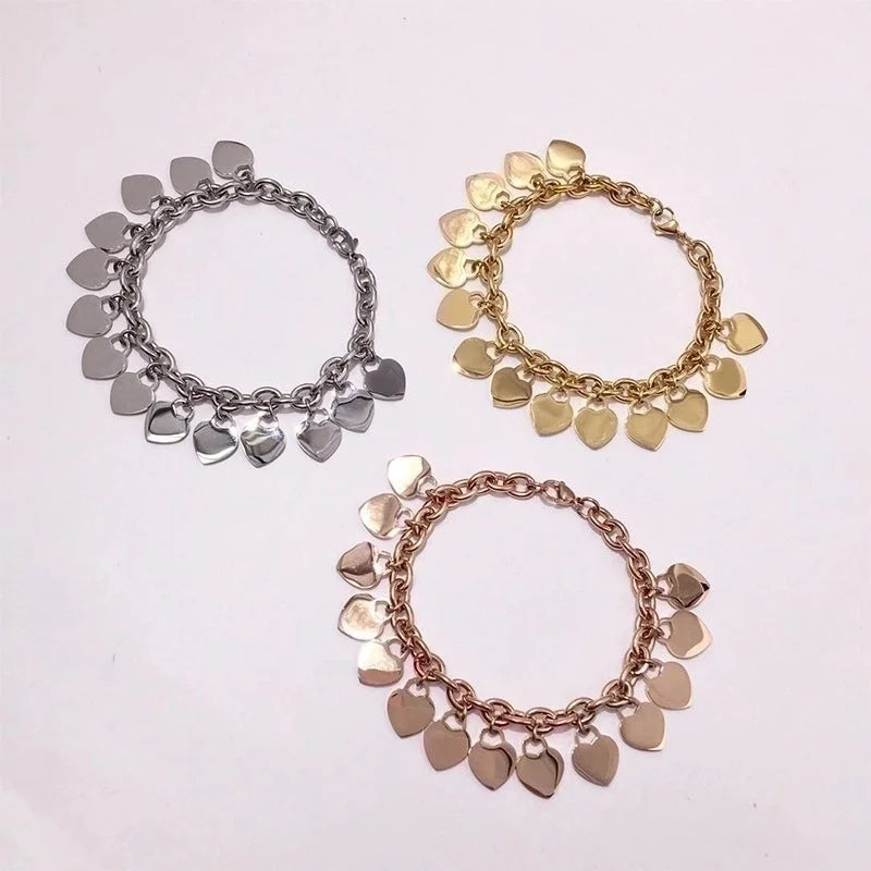 Copper Basic Classic Style Plating Heart Shape Bracelets