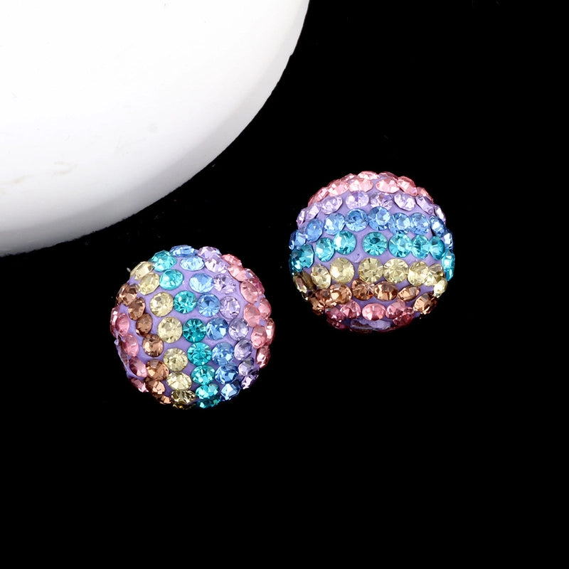 K16 Stars Diamond Ball Color Straight Hole Soft Clay Beads Mobile Phone Chain Bag Chain Diy Jewelry Accessories Beaded