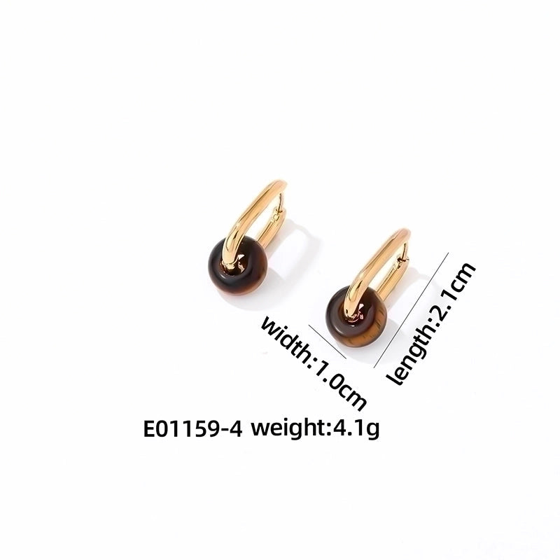 1 Pair Minimalist Oval Plating 304 Stainless Steel Gold Plated Earrings