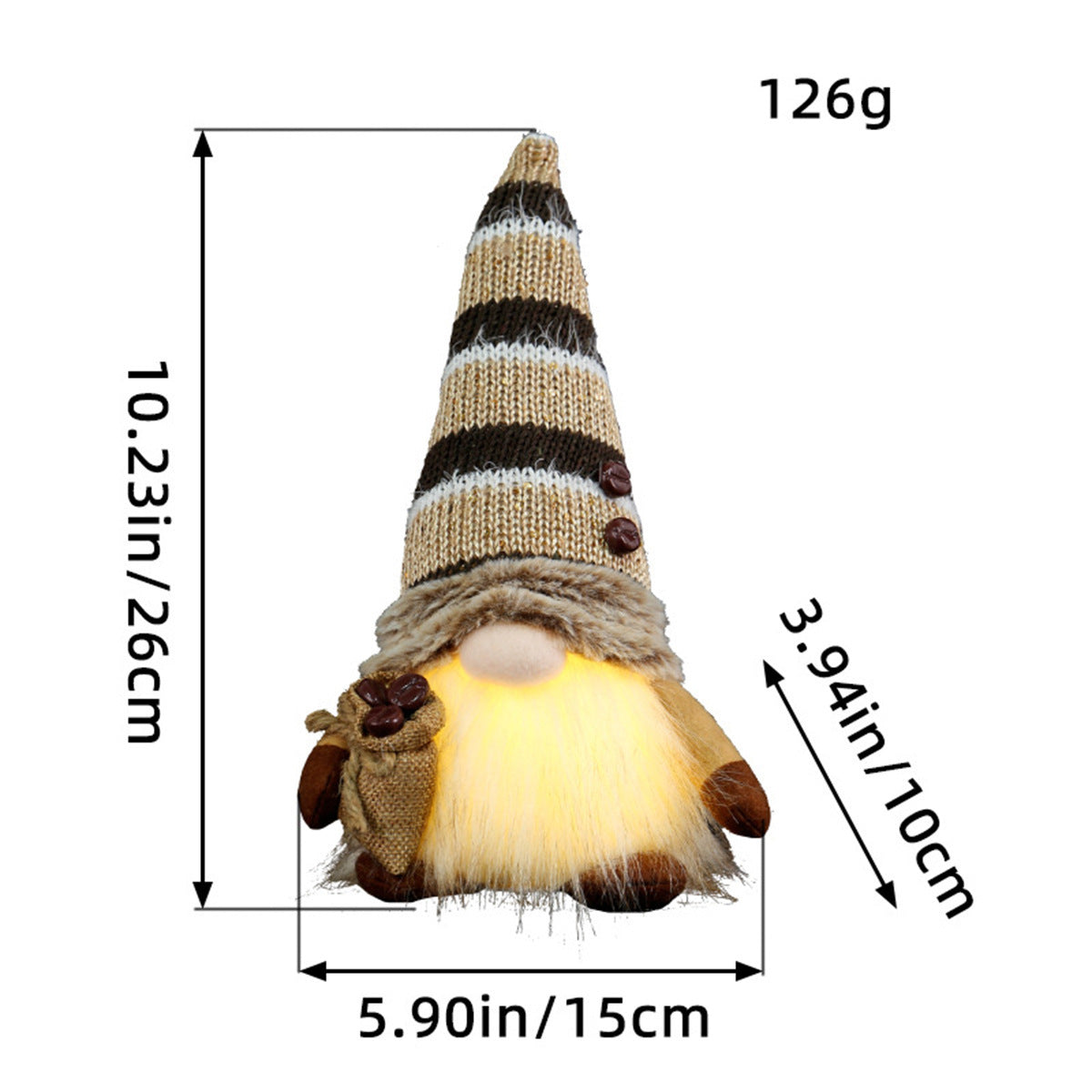 Christmas Decoration Christmas Sequin Lighted Rudolph Doll Christmas Glowing Faceless Gnome Doll Ornament