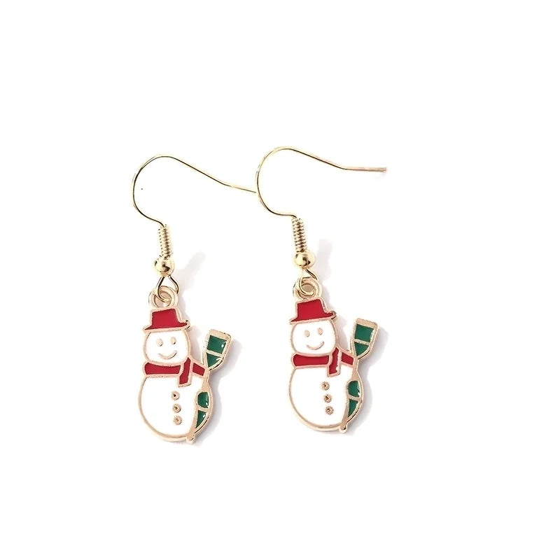 1 Pair Casual Cute Sweet Christmas Tree Santa Claus Christmas Socks Plating 304 Stainless Steel K Gold Plated Drop Earrings