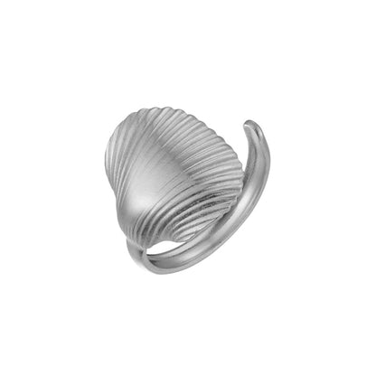 Marine Style Beach Minimalist Starfish Shell 304 Stainless Steel Open Rings