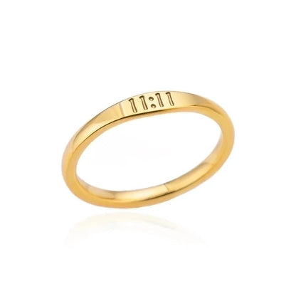 1 Piece Minimalist Number Stainless Steel Inlaid Gold Rings