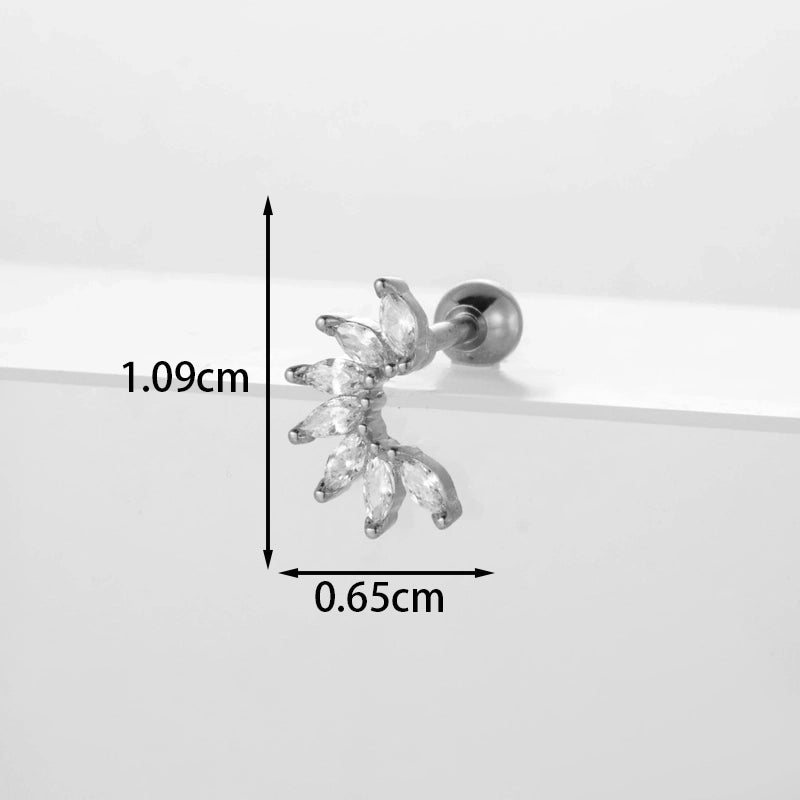 Ear Cartilage Rings & Studs Flower 316L Stainless Steel Copper