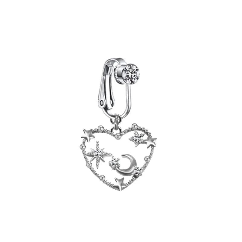 Casual Retro Minimalist Animal Starry Sky Moon Stainless Steel Alloy Copper White Gold Plated Gold Plated Rhinestones Belly Ring In Bulk