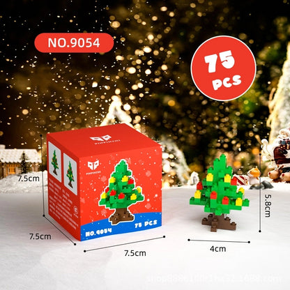 Mekensham Building Blocks Assembling Toys Christmas Gift Decoration Snowman Old Man Elk Educational Small Particles In Stock