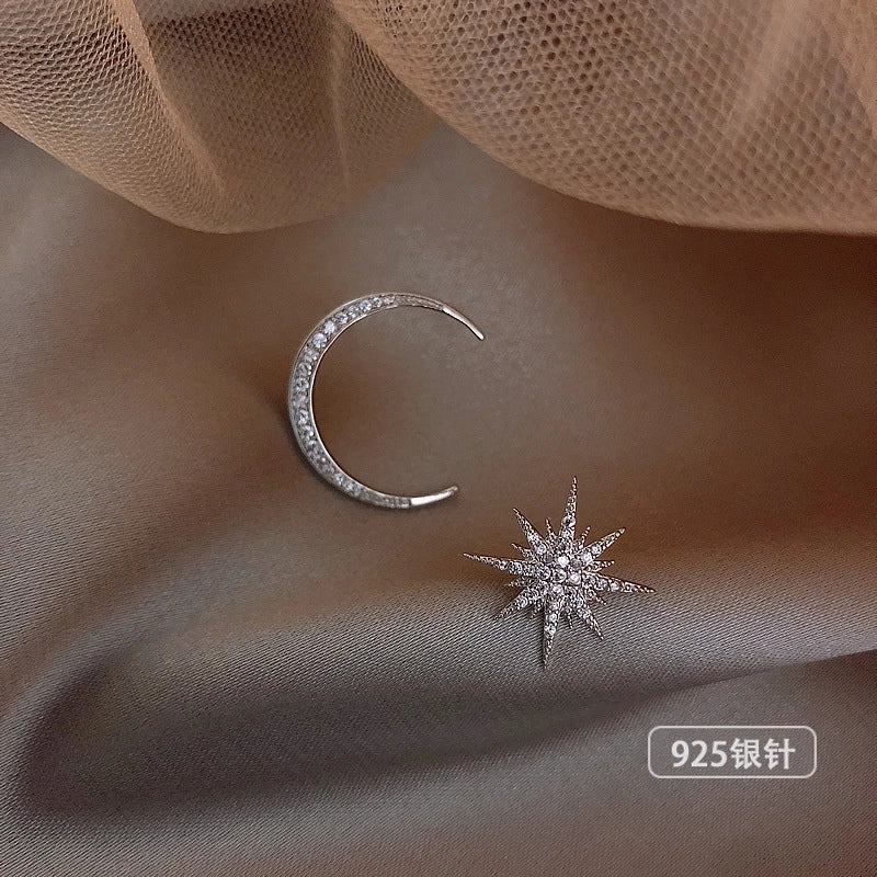 Minimalist Star Heart Shape Bow Knot Alloy Inlay Artificial Pearls Zircon Women\'s Earrings 1 Pair