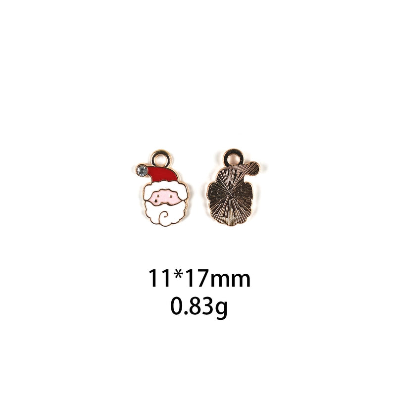 10 PCS/Package Zinc Alloy Christmas Tree Santa Claus Christmas Socks Pendant Jewelry Accessories