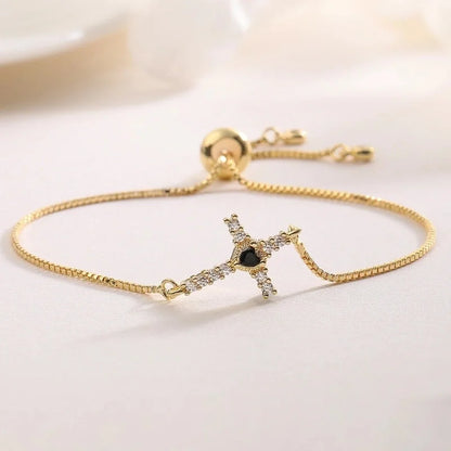 Retro Minimalist Cross Copper Bracelets Box Chain