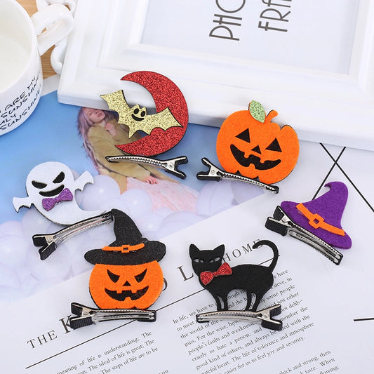 Creative Halloween Dress Barrettes Children's Three-dimensional Hair Accessories Cute Cat Pumpkin Bb Clip Bat Barrettes Gift