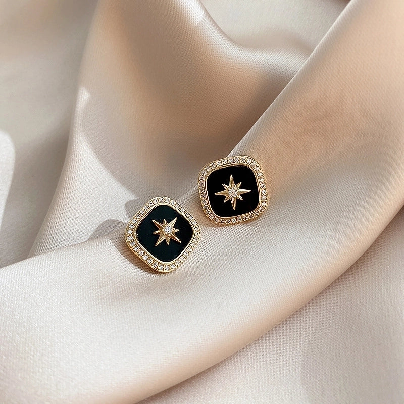 1 Pair IG Style Minimalist U Shape Geometric Flower Inlay Imitation Pearl Artificial Pearls Rhinestones Drop Earrings Ear Studs