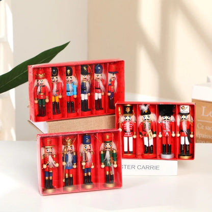 Christmas Decorations Nutcracker Puppet Soldier 12cm Children Holiday Gift Wooden Tin Soldier Desktop Ornaments