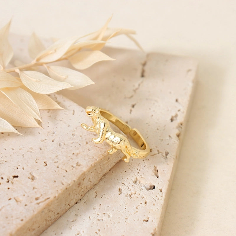 Sweet Round Copper Plating Inlay Rhinestones 18k Gold Plated Open Rings