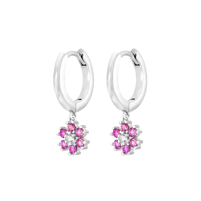 1 Pair Glam Cute Flower Chrysanthemum Plating Inlay Copper Zircon White Gold Plated Gold Plated Drop Earrings