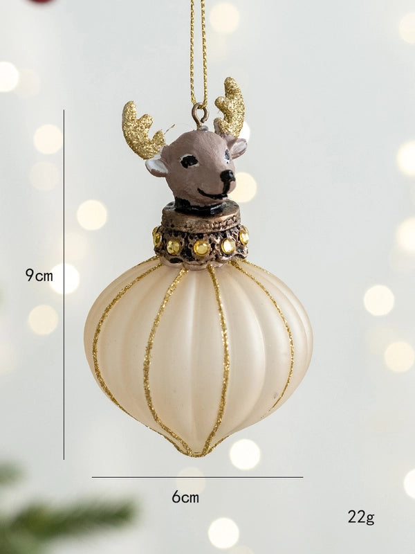 Christmas Minimalist Deer Glass Holiday Party Hanging Ornaments Decorations Hanging Ornaments