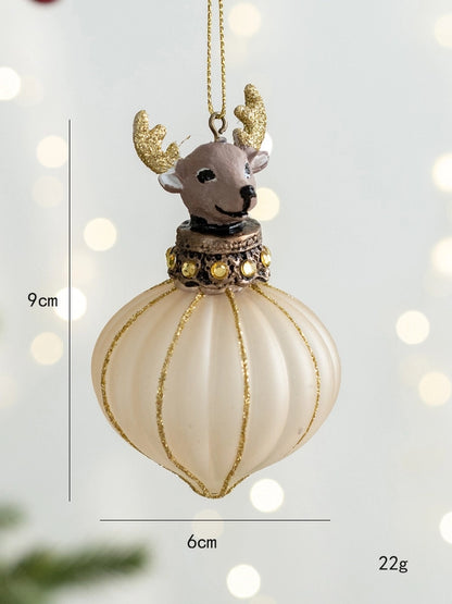 Christmas Minimalist Deer Glass Holiday Party Hanging Ornaments Decorations Hanging Ornaments