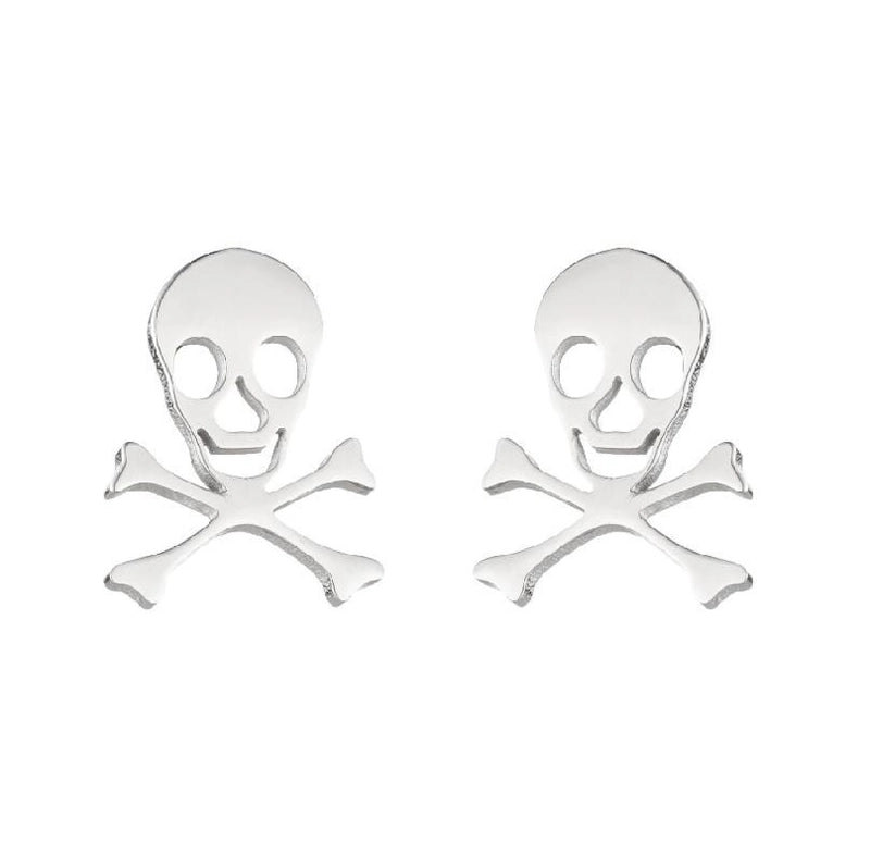 1 Pair Halloween Fashion Smile Face Star Skull Plating Hollow Out Stainless Steel Ear Studs