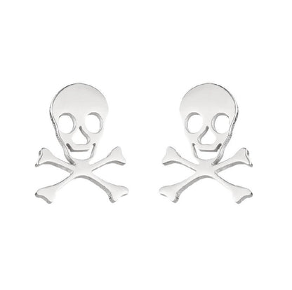1 Pair Halloween Fashion Smile Face Star Skull Plating Hollow Out Stainless Steel Ear Studs