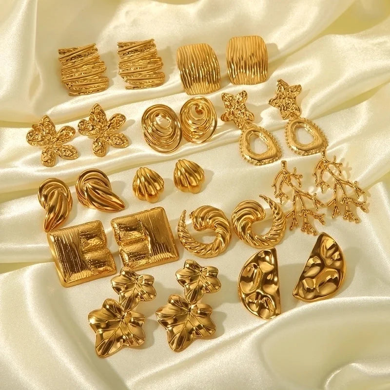 1 Pair IG Style Marine Style Modern Style Irregular Irregular Plating 304 Stainless Steel 316 Stainless Steel 18K Gold Plated Ear Studs