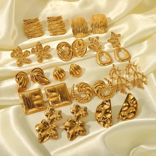 1 Pair IG Style Marine Style Modern Style Irregular Irregular Plating 304 Stainless Steel 316 Stainless Steel 18K Gold Plated Ear Studs