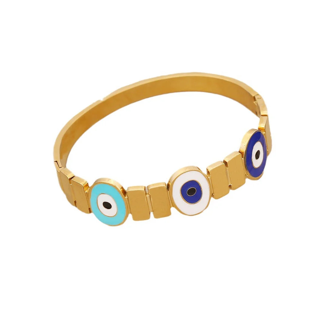 Expressive Eye Stainless Steel Electroplating Bangles