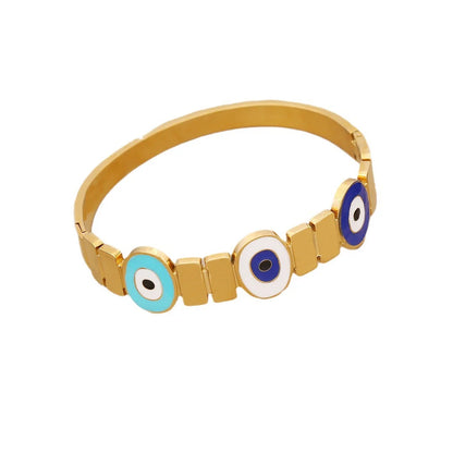 Expressive Eye Stainless Steel Electroplating Bangles