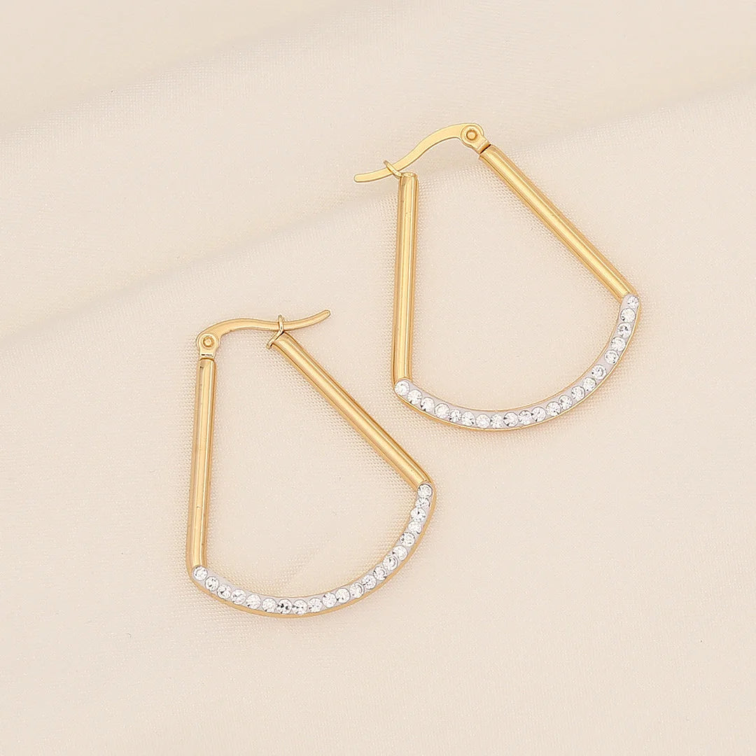 Fashion Heart Geometric Droplet Stainless Steel Electroplating Earrings
