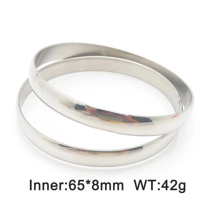 Minimalist Round Stainless Steel 18K Gold Plated Bangle In Bulk