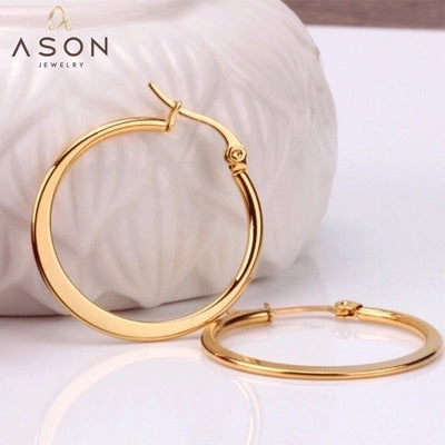 Minimalist Heart Shape Stainless Steel Plating Earrings 1 Pair