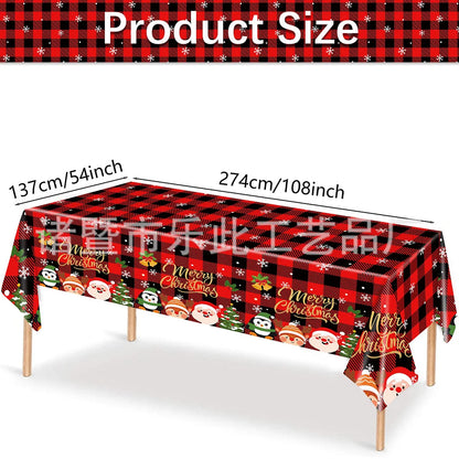 3 Pieces Christmas Tablecloth Holiday Party Tablecloth Christmas Tree Tablecloth Red And Green Christmas Theme Tablecloth Table Cover