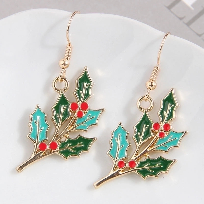 1 Pair Minimalist Christmas Tree Enamel Alloy Drop Earrings