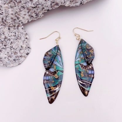 1 Pair Minimalist Wings Copper Epoxy Women's Drop Earrings