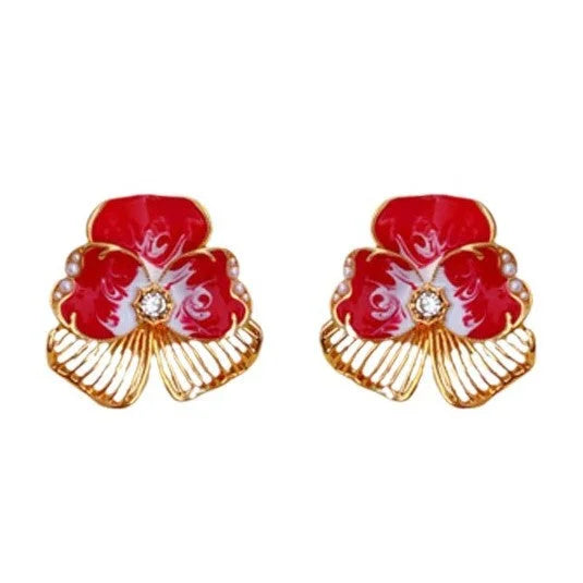 Mid-century Modern Ellipse Geometric Alloy Electroplating Earrings