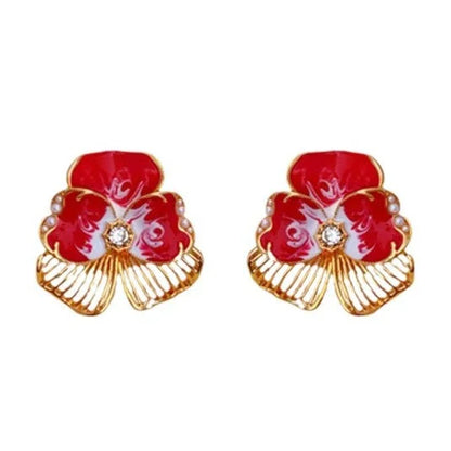 Mid-century Modern Ellipse Geometric Alloy Electroplating Earrings