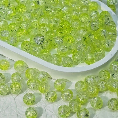 50 PCS/Package Diameter 10mm Diameter 8mm Glass Crackle Glass Beads Round Jewelry Accessories