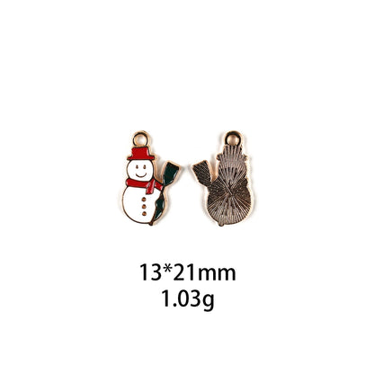 10 PCS/Package Zinc Alloy Christmas Tree Santa Claus Christmas Socks Pendant Jewelry Accessories