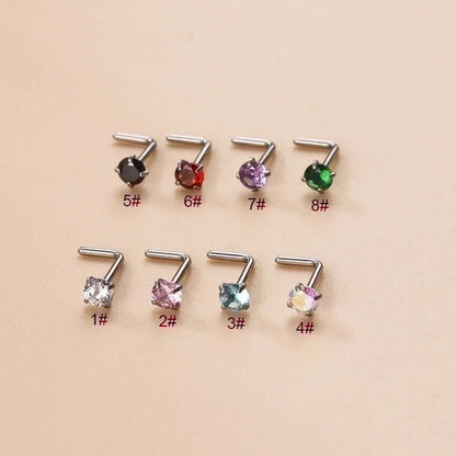 1 Piece Nose Rings & Studs Fashion Geometric 316L Stainless Steel Zircon