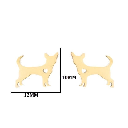 Minimalist Dog Cat Plating 304 Stainless Steel Stainless Steel Earrings