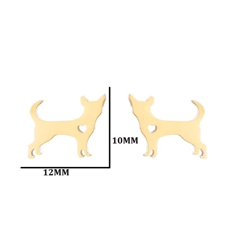 1 Pair Minimalist Animal Plating 304 Stainless Steel 18K Gold Plated Ear Studs
