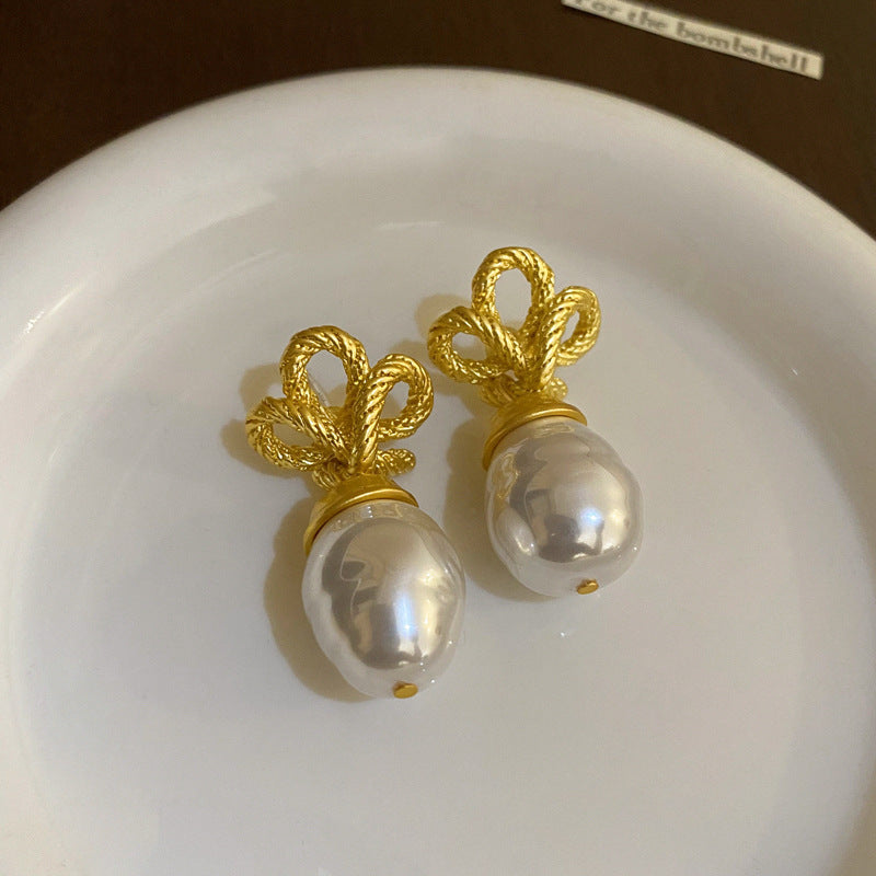 Artsy Geometric Copper Drop Earrings